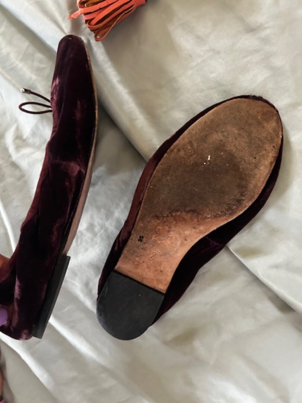 sam edelman  size 7 womens slide ons flats shoes  velvet maroon - Picture 4 of 6